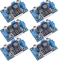 LM2596 Adjustable DC-DC Step-Down Buck Converter Module with LED Voltmeter Display, Voltage Regulator 4.0-40V Input to 1.25-37V Output Power Supply Module (Pack of 6)