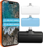 Nimble Bump 5K 20W Fast Charging Portable Charger with Foldable Built-in USBC Connector, Mini Travel Power Bank Battery Pack Compatible with iPhone, Samsung Galaxy, iPad, & USB-C Devices (Black)