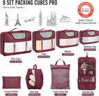 Veken 8 Set Packing Cubes for Travel Essentials, Gifts for women, Suitcase Organizer Bags in 4 Sizes, Carry-On Luggage Accessories with Large Laundry & Hanging Toiletry Bag, Must-Have for Airplane