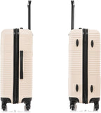 InUSA RESILIENCE Luggage with Spinner Wheels | Durable Lightweight Hardside Spacious Travel Bag with Handle and Trolley | 24-Inch Medium Checked Luggage | Sand