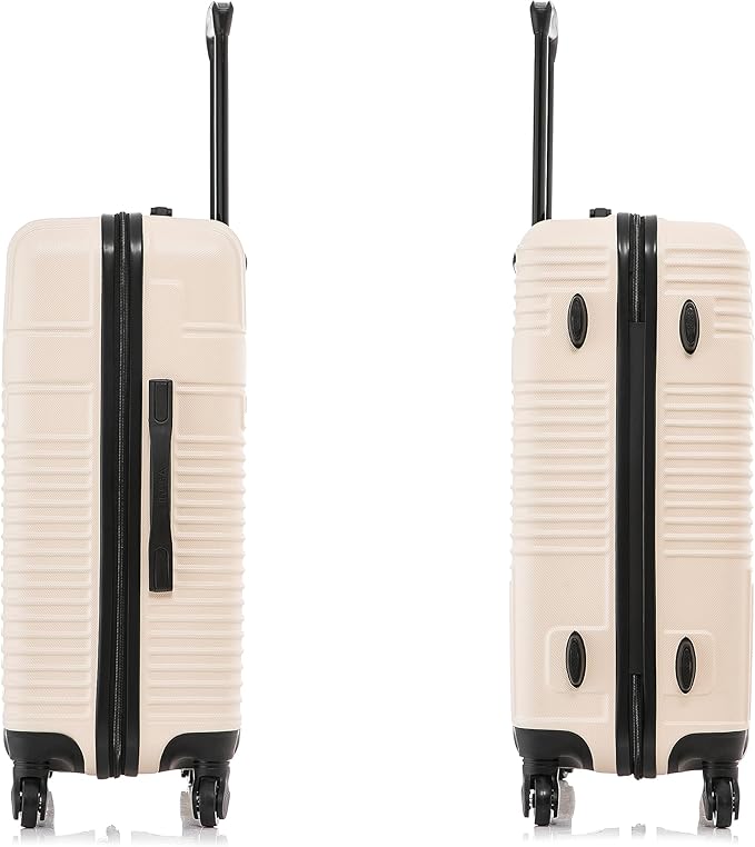 InUSA RESILIENCE Luggage with Spinner Wheels | Durable Lightweight Hardside Spacious Travel Bag with Handle and Trolley | 24-Inch Medium Checked Luggage | Sand