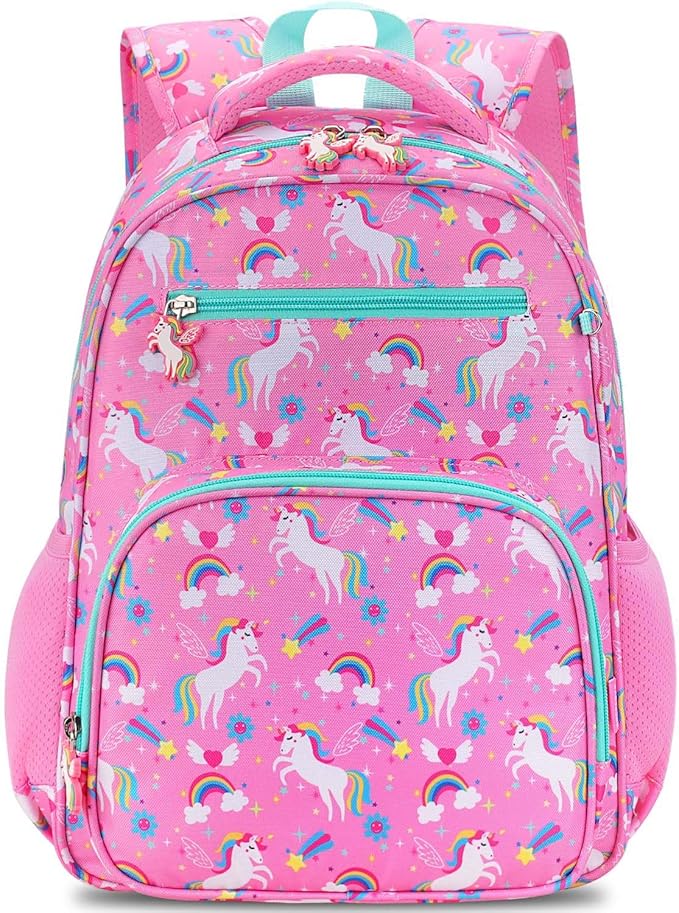 RHCPFOVR Kids Backpack for Girls - Girls Backpack 3-8 Ages Unicorn for Kids 15 Inch School Bookbag for Kindergarten Elementary School Bookbag for Girl 1st 2nd Grade