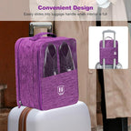 Large Shoe Bags for Travel, Shoe Travel Bag Holds 3 Pairs of Shoes, Travel Shoe Bags for Packing in Suitcase, Portable Dance Shoe Storage Pouch, Shoe Organizer, Sneaker Storage Bag(Purple)