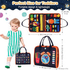 Toddler Busy Board Montessori Toys: for Toddlers 1-3 Year Old Educational Activity Book Sensory Board Travel Toy Ages 2-4 Learning Fine Motor Skills Preschool Quiet Book Gift for Boys Girls Kids