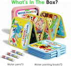 Timetome Reusable Water Painting Books for Kids – 3-Pack Magic Water Reveal Coloring Books with Water Pens (Fairy Tale, Animal & Dinosaur) No-Mess Coloring & Reusable Fun Travel Activity for Ages 3–6