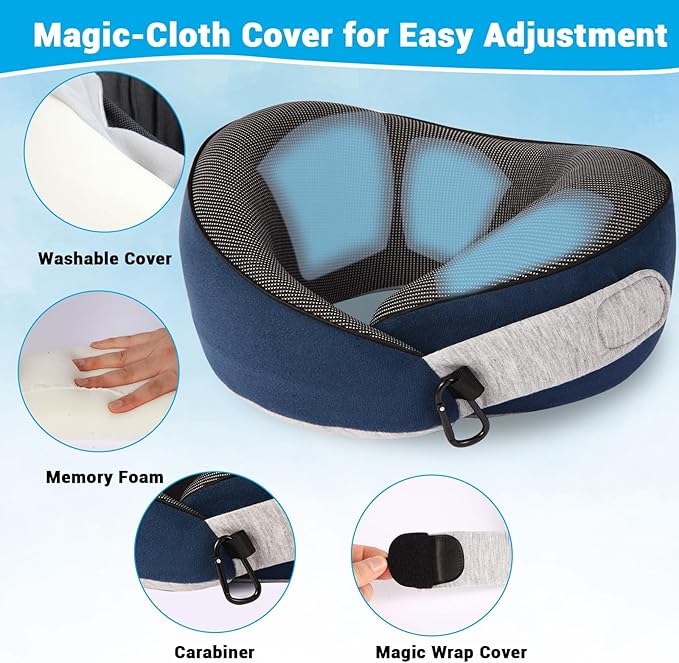 Travel Pillows for Airplanes,Neck Pillow for Traveling, Memory Foam Travel Pillows Neck Support Sleep for Long Flight,Suitable for Airplanes,Offices and Cars