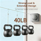Retractable Clothesline Indoor & Outdoor – 16.8 Ft Non-Sagging Heavy-Duty Stainless Steel Clothes Line for Apartments, Bathrooms, Balconies & RV Walls, Space-Saving Laundry Line