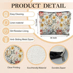 Floral Makeup Bag, Vintage Floral Pouch for Women, Aesthetic Makeup Bag, Flower Gifts for Women, Gifts for Flower Lovers, Colorful Garden Flowers Makeup Pouch
