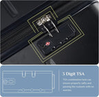 OLIXIS 3-Piece Luggage Set, Carry On Suitcases with Spinner Wheels, Expandable Travel Luggage with TSA Approved Lock & ABS Hard Shell, Black, 20/24/28 Inch