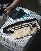 VULKIT Money Belt for Travel, Hidden Passport Holder, Anti-Theft Travel Wallet Under Clothes, RFID Blocking Waist Pouch, Undercover Fanny Pack, Cream White