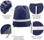 BeeGreen 20 Pieces Navy Blue Drawstring Backpack Bags Wholesale, Reflective String Bag DIY for Women and Men