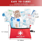 Atickyaid Mini First Aid Kit - 140 Piece Small First Aid Medical Kit for Car, Home, Office, Travel, Camping, Sports, Outdoor, School - Emergency First Aid Supplies and Survival Kit