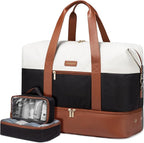 LOVEVOOK Weekender Bag, Large Travel Duffel Bag for Women with 2 Packing Cubes, Carry on Overnight Bag with Shoe Compartment, Mom Hospital Bags for Labor and Delivery