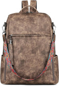 FADEON Leather Laptop Backpack for Women Designer 15.6 inch PU Laptop Bag, Ladies Travel Computer Work Backpack Grey