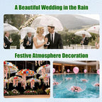 Clear Bubble Umbrellas for Wedding 8 Pack, 48 Inch Windproof Transparent POE Dome Umbrella with Auto Open J-Handle, Large Clear Umbrellas for Wedding Rain Golf Outdoor Photography Bridal Events