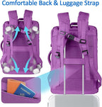 AREYTECO 60L Carry On Backpack, Extra Large Laptop Backpack, Big Capacity Travel Backpack for Women, Expandable Water Resistant Bag Anti-Theft Business Daypack Fit 18 Inch Laptop,Purple
