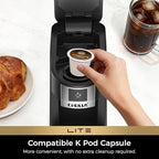 CHULUX Lite Single Serve Coffee Maker for K Cup Capsules, Single Cup Reservoir Coffee Maker with One Touch Brewing, 5 to 12 Oz Brew Sizes, Designed Specifically for Standard Mugs, Black