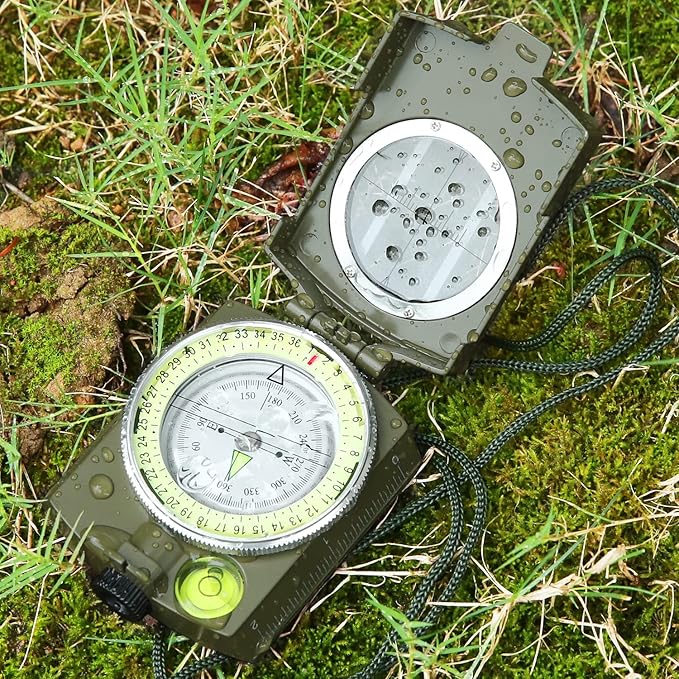 Sportneer Compass: Accurate Durable Lightweight Orienteering Compass with Strap and Carrying Case, Glow in The Dark Waterproof Hiking Essentials for Camping Backpacking, Best Survival Gifts for Kids