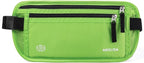RFID Blocking Money Belt - Passport Holder & Travel Wallet, Slim Hidden Fanny Packs for Women Men - Green