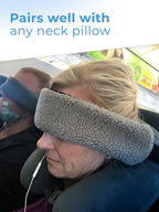 SeatSleeper Travel Pillow Alternative Stops Bobbing | Airplane Head Straps and Car Support Band | Great on Travel Upright | Super Comfy Neck Support | Small & Compact