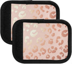4 Pack Rose Gold Leopard Luggage Handle Wraps with Writable Luggage Tags, 5.9 x 4.3 Inches Durable Polyester Suitcase Handle Wraps