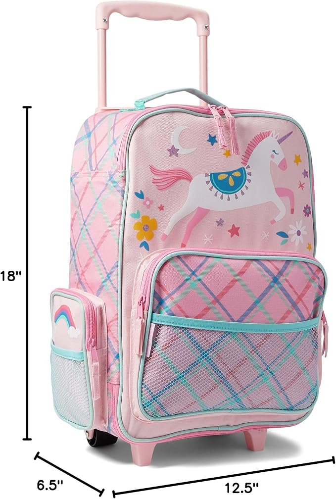 Stephen Joseph Kids Classic Rolling Luggage, Kids Luggage, Toddler Rolling Travel Carry On, Kids Suitcase with wheels,