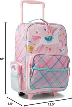 Stephen Joseph Kids Classic Rolling Luggage, Kids Luggage, Toddler Rolling Travel Carry On, Kids Suitcase with wheels,