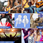 High Fidelity Concert Ear Plugs, 2 Pairs Ear Protection Musician Earplugs for Concerts, Music Festival, Motorcycle, and Other Noise Reduction Events