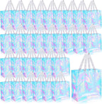Eccliy 30 Pack 12x12x6 Inch Clear Tote Bag Stadium Approved Bulk Plastic Beach Tote Gift Bag with Handle for Gym Sports | 30 Pack, 12x12x6 Inch, Stadium Approved, Bulk, with Handle, Tote Gift Bag