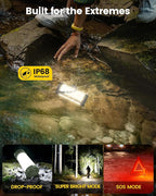 Glocusent 106 LED Camping Lights, Up to 80Hrs, 5000mAh Camping Lantern Rechargeable with 5 Brightness 3 Modes & SOS, IP68 Waterproof, Max 1200LM, Lanterns for Power Outages Hiking Emergency Hurricane