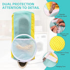 Shoe Washing Machine Bag Reusable Sneaker Washing Bag with Built-in Fluffy Brushes for 360° All-Around Cleaning. Laundry Shoe Bag is Designed for Washer and Dryer （Yellow 2pcs Pro）