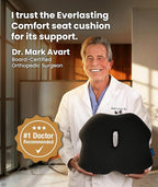 Everlasting Comfort Doctor Recommended Memory Foam Seat Cushion for Office Chairs & Car - Ergonomic Office Desk Accessories - Cushions for Tailbone Pain Relief, Sciatica