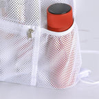 NATURAL STYLE 2 PACK Mesh Drawstring Backpack Bag, Multifunction Mesh Bag for Swimming, Athletic Gym, Clothes, Beach, Swim (White)