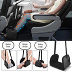 Portable Travel Sleep Comfort Set for Plane 2 Inflatable Travel Pillows,Foot Rest Hammock,Eye Mask Ear Plugs for Airplane Flight Essentials for Seat Airplane Gadgets for Sleep Comfort Kit