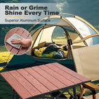 Odoland Portable Camping Table, 18.3"L x 16.5"W Folding Table with Adjustable Height 16.5" - 23.6", Large Beach Table with Storage Bag for Outdoor Camp, Cooking, Picnic, Travelling, Backyards, Fishing