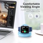 2026 Upgraded for Apple Watch Charger Magnetic Fast Charging Dock,Portable Wireless Charging Stand Compatible with iWatch Series Ultra/SE/11/10/9/8/7/6/5/4/3/2 Support Nightstand Mode-Sky Blue