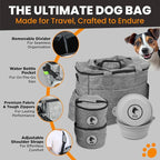 Dog Travel Bag for Supplies - Airline-Approved Backpack for Dogs - Pet Supply Organizer with Foldable Bowls & Food Containers - Pet Travel Bag - Dog Bags for Travelling with Accessories