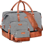IBFUN Weekender Bags for Women, 21" Weekender Travel Bag, Travel Duffle Bag with Shoe Compartment Carry on Overnight Duffel Bag for Weekend Travel Business Trip, 3PCS