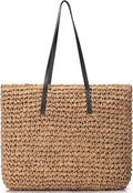 Trifabricy Beach Bags for Women, Large Beach Bag, Woven Straw Tote Bags Waterproof, Weaving Swim Shopping Travel Bag