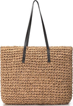 Trifabricy Beach Bags for Women, Large Beach Bag, Woven Straw Tote Bags Waterproof, Weaving Swim Shopping Travel Bag