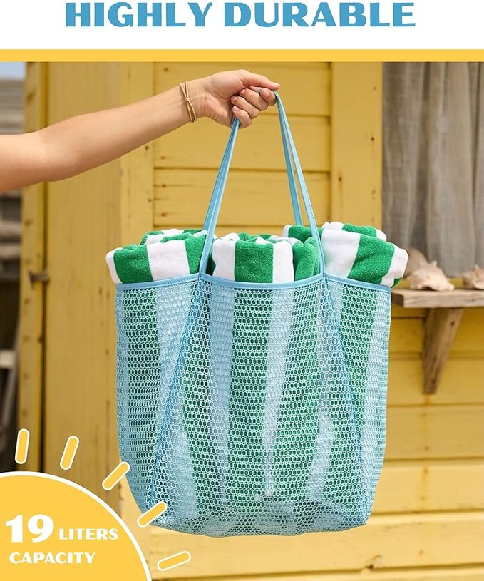 Beach Tote Bag for Women – Waterproof Mesh Tote Bag, Large Capacity Sandproof Beach Bags for Travel