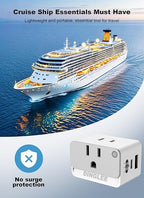 Mulit Plug Wall Outlet with USB C, 2 Pack Outlet Extender 2AC 1USBA 1USBC, 3 Way Plug Wall Splitter with Night Light, Multiple Plug Adapter for Travel Home Office PD 20W