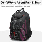 Boavan Laptop Backpack for men, 17.3 inch Laptop Bag with USB Port, Waterproof Travel Work Backpack Purse, Anti-Theft Teacher Nurse Doctor Casual Bookbags Office Business backpack，Black& Purple