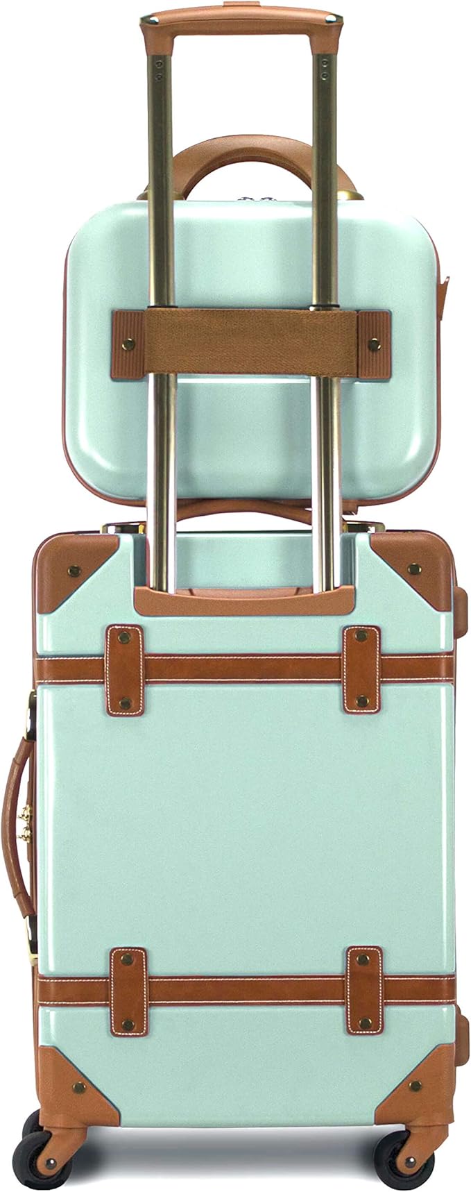 World Traveler VentureX Airline Approved 2-Piece Carry-On Luggage Set – Lightweight Hardside Polycarbonate Suitcase with Spinner Wheels - Gatsby Mint