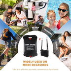 Solar Camping Shower Bag 1/2set and1+ Set 5 Gallon Portable Camping Showers Bag with Adjustable Switch Removable Nozzle for Camping Hiking Beach Swimming Outdoor Activities