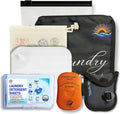 Travel Laundry Detergent Sheets Kit – 2-Size Travel Detergent Sheets + Lightweight Clothesline, Universal Sink Stopper & Foldable Laundry Bag Great for Hotels, Cruises, Camping & Trips