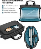 Bulado Laptop Bag with File Organizer, Water-Resistant Laptop Case, 15.6 Inch Multi-Compartment Work Bag for Men and Women, Carry-On for Business Commute Work Travel Trip