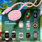 2Pack for Apple Watch Charger Cable, 3FT USB C to Magnetic Wireless Fast i-Watch Charging Cord [Portable], Compatible with iWatch Series Ultra/9/8/7/6/SE/SE2/5/4/3/2 - Pink