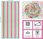 COTTON CRAFT Oversized Beach Towel - 2 Pack XL 39 x 68 inches Big & Huge Beach Blanket Towel - 100% Cotton Dobby Terry Velour Stripe - Super Soft Luxury - Pool Picnic Bath - Pink Multi