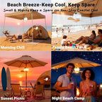 Camping Fan with Light & Remote, Portable Ceiling Fan for Tents, Canopy, Beach, RV, Car, Camper & Outdoor, Wireless Rechargeable Hanging Pop up Tent Fan - 3 Speed Breeze & Timer, 10.63 Inch